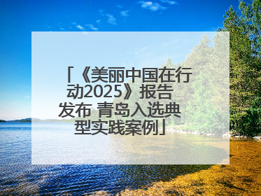《美丽中国在行动2025》报告发布 青岛入选典型实践案例
