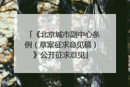 《北京城市副中心条例（草案征求意见稿）》公开征求意见