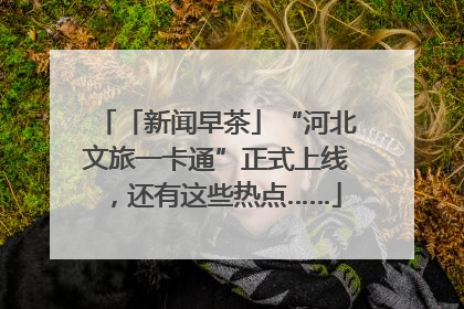 「新闻早茶」“河北文旅一卡通”正式上线，还有这些热点……