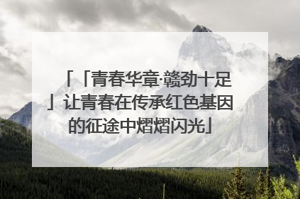 「青春华章·赣劲十足」让青春在传承红色基因的征途中熠熠闪光