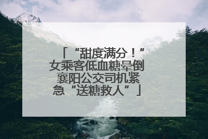 “甜度满分！”女乘客低血糖晕倒 襄阳公交司机紧急“送糖救人”