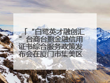 “白鹭英才融创汇”台商台胞金融信用证书综合服务政策发布会在厦门市集美区成功举办