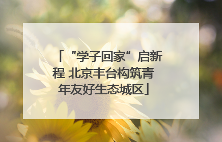 “学子回家”启新程 北京丰台构筑青年友好生态城区