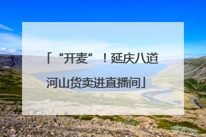 “开麦”！延庆八道河山货卖进直播间