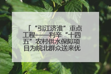 “引江济淮”重点工程——利辛“十四五”农村供水保障项目为皖北群众送来优质“引调水”