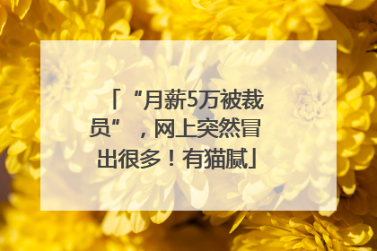“月薪5万被裁员”，网上突然冒出很多！有猫腻