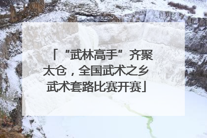 “武林高手”齐聚太仓，全国武术之乡武术套路比赛开赛