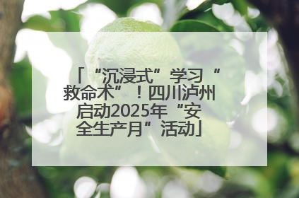 “沉浸式”学习“救命术”！四川泸州启动2025年“安全生产月”活动