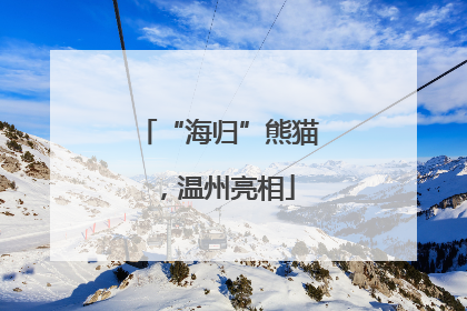 “海归”熊猫，温州亮相