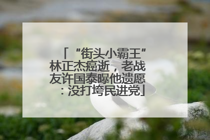 “街头小霸王”林正杰癌逝，老战友许国泰曝他遗愿：没打垮民进党