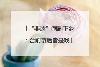 “非遗”闽剧下乡：台前幕后皆是戏