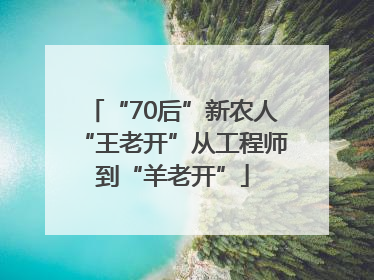 “70后”新农人“王老开”从工程师到“羊老开”