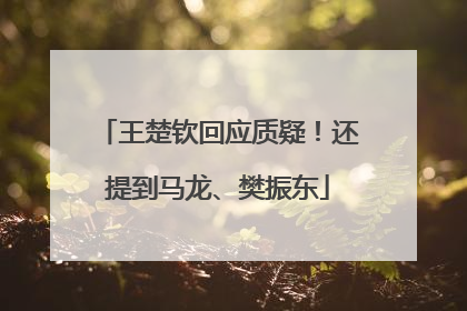 王楚钦回应质疑！还提到马龙、樊振东