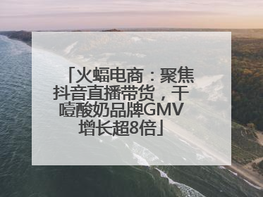 火蝠电商：聚焦抖音直播带货，干噎酸奶品牌GMV增长超8倍