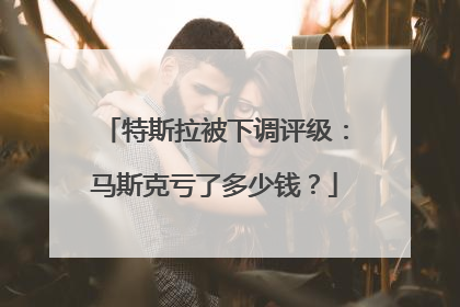 特斯拉被下调评级：马斯克亏了多少钱？