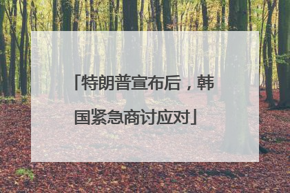 特朗普宣布后，韩国紧急商讨应对