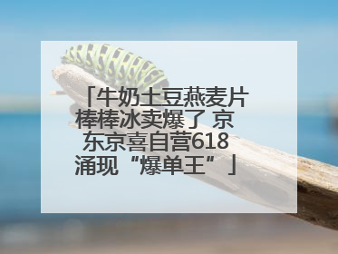 牛奶土豆燕麦片棒棒冰卖爆了 京东京喜自营618涌现“爆单王”
