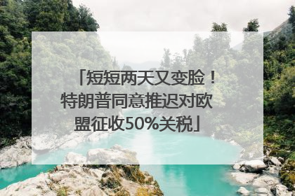 短短两天又变脸！特朗普同意推迟对欧盟征收50%关税