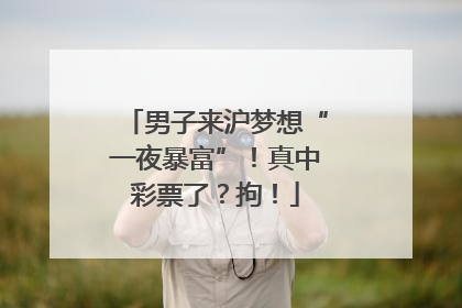 男子来沪梦想“一夜暴富”！真中彩票了？拘！