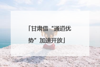 甘肃借“通道优势”加速开放
