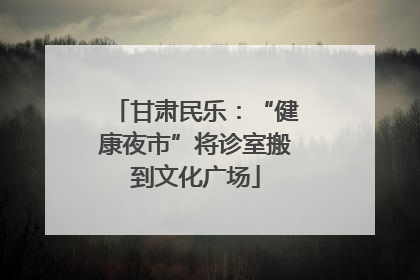 甘肃民乐：“健康夜市”将诊室搬到文化广场