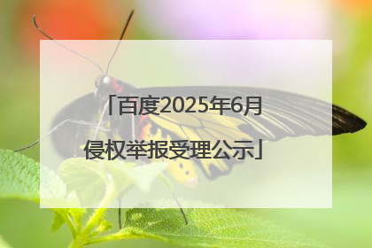 百度2025年6月侵权举报受理公示