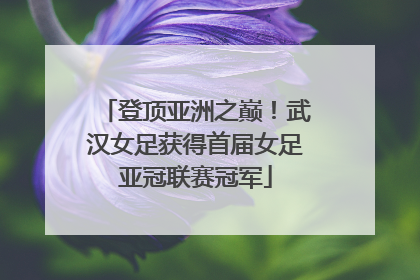 登顶亚洲之巅！武汉女足获得首届女足亚冠联赛冠军