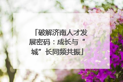 破解济南人才发展密码：成长与“城”长同频共振