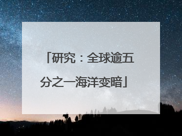 研究：全球逾五分之一海洋变暗