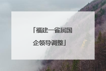 福建一省属国企领导调整