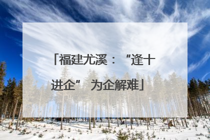 福建尤溪：“逢十进企” 为企解难