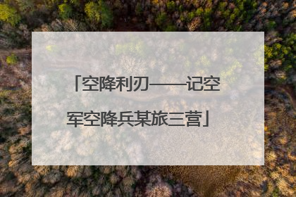 空降利刃——记空军空降兵某旅三营