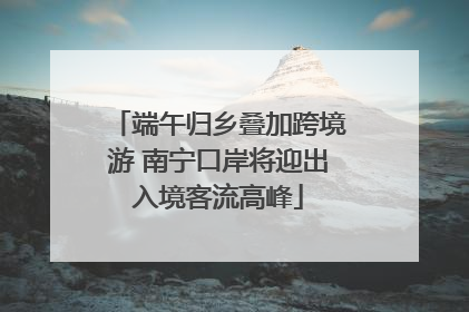 端午归乡叠加跨境游 南宁口岸将迎出入境客流高峰