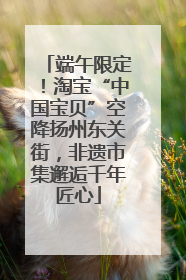 端午限定！淘宝“中国宝贝”空降扬州东关街，非遗市集邂逅千年匠心