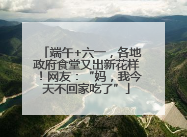 端午+六一，各地政府食堂又出新花样！网友：“妈，我今天不回家吃了”