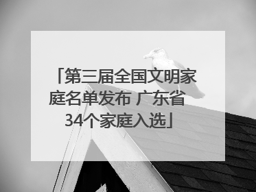 第三届全国文明家庭名单发布 广东省34个家庭入选