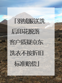 羽绒服送洗后印花脱落 客户质疑京东洗衣不按折旧标准赔偿