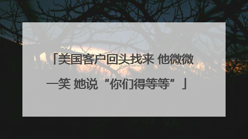 美国客户回头找来 他微微一笑 她说“你们得等等”