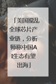 美国搅乱全球芯片产业链，分析师称中国AI生态有望出海