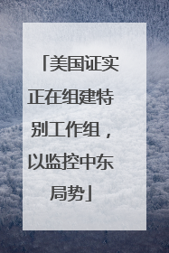 美国证实正在组建特别工作组，以监控中东局势