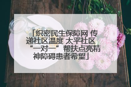 织密民生保障网 传递社区温度 太平社区“一对一”帮扶点亮精神障碍患者希望
