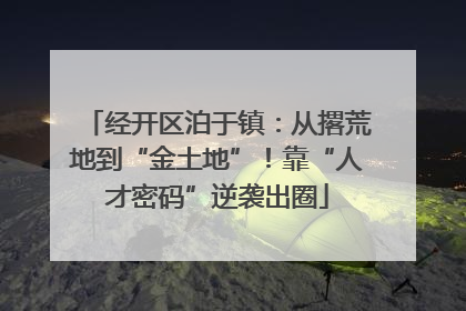 经开区泊于镇：从撂荒地到“金土地”！靠“人才密码”逆袭出圈