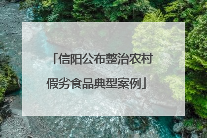 信阳公布整治农村假劣食品典型案例