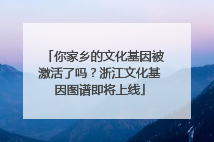 你家乡的文化基因被激活了吗？浙江文化基因图谱即将上线