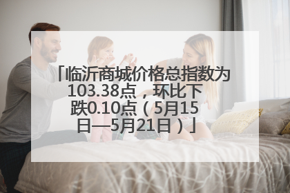 临沂商城价格总指数为103.38点，环比下跌0.10点（5月15日—5月21日）