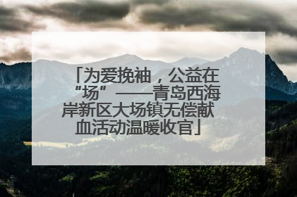 为爱挽袖，公益在“场”——青岛西海岸新区大场镇无偿献血活动温暖收官