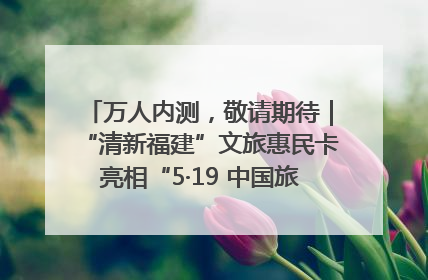 万人内测，敬请期待｜“清新福建”文旅惠民卡亮相“5·19 中国旅游日”福建分会场