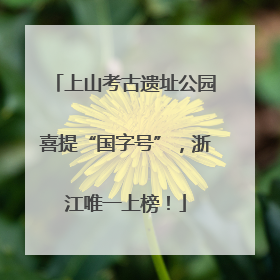 上山考古遗址公园喜提“国字号”，浙江唯一上榜！