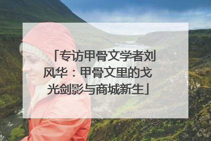 专访甲骨文学者刘风华：甲骨文里的戈光剑影与商城新生
