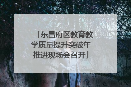 东昌府区教育教学质量提升突破年推进现场会召开
